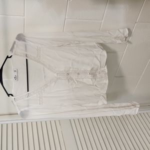 Hollister white long sleeve blouse